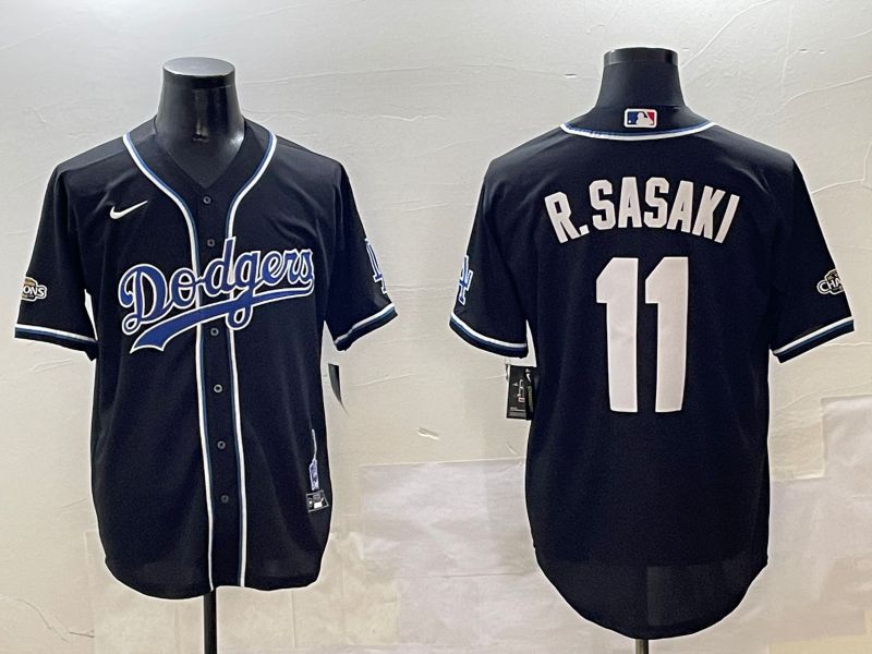 Men Los Angeles Dodgers 11 R.Sasaki Black Fashion Game 2025 Nike MLB Jersey style 30619